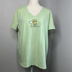 Life is Good Womens Short Sleeve Shirt Top Tennis Many Happy Returns 2XL XXL